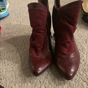 Gorgeous and comfortable burgundy button booties